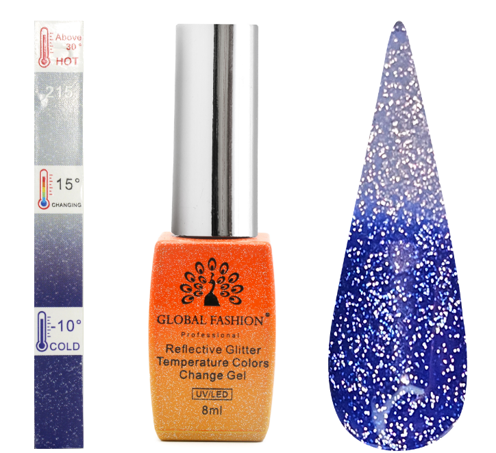 Гель лак Temperature Color Change Disco, Global Fashion 8 мл, 215