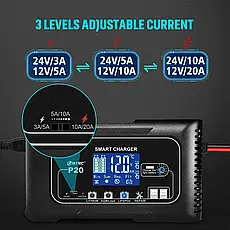 Інтелектуальний імпульсний зарядний пристрій 12V/20A-24V/10A LM40401, фото 4