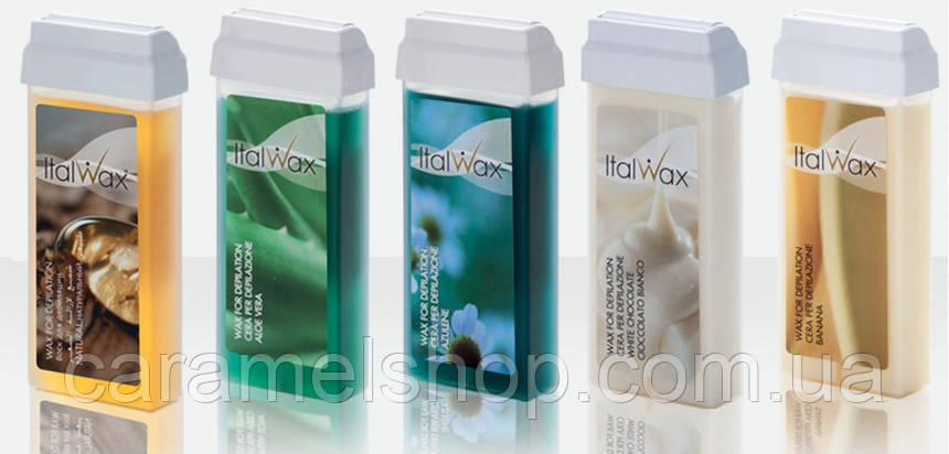 Набір восків ItalWax по 100 мл касетний віск для депіляції рук та ніг теплий касета ItalWax 100 г х 5 штук