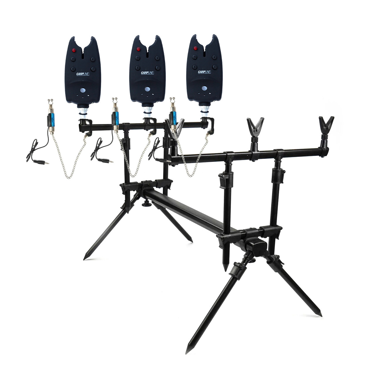 Готовий набір для риболовлі Carp Line 3+3 з Короповим Род-подом MARLINE N3 на 3 удилища, фото 1