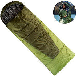 Спальний мішок-ковдра з капюшоном Tramp Sherwood Regular. Олива. 220х80см. -20/+0C. Левий. Кемпінговий спальник