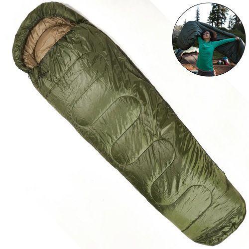 Спальний мішок-кокон Tramp Hunter. Олива. 220х80/55см. -5/+10°C. Левий. Кемпінговий спальник