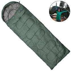 Спальний мішок-ковдра з капюшоном Tramp Fisherman XXL. Олива. 220х90см. -0/+15°C. Левий. Кемпінговий спальник