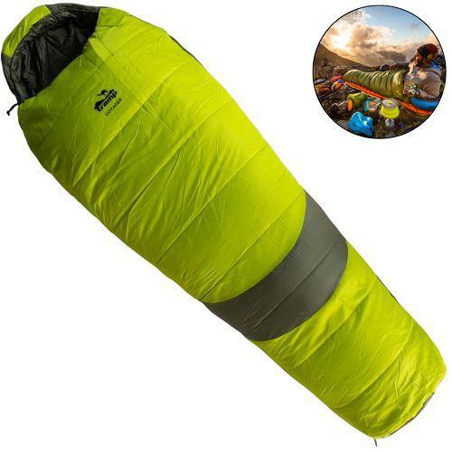 Спальний мішок-кокон Tramp Voyager Long. Зелений. 230х90/55 см. -10/+5 °C. Правий. Кемпінговий спальник