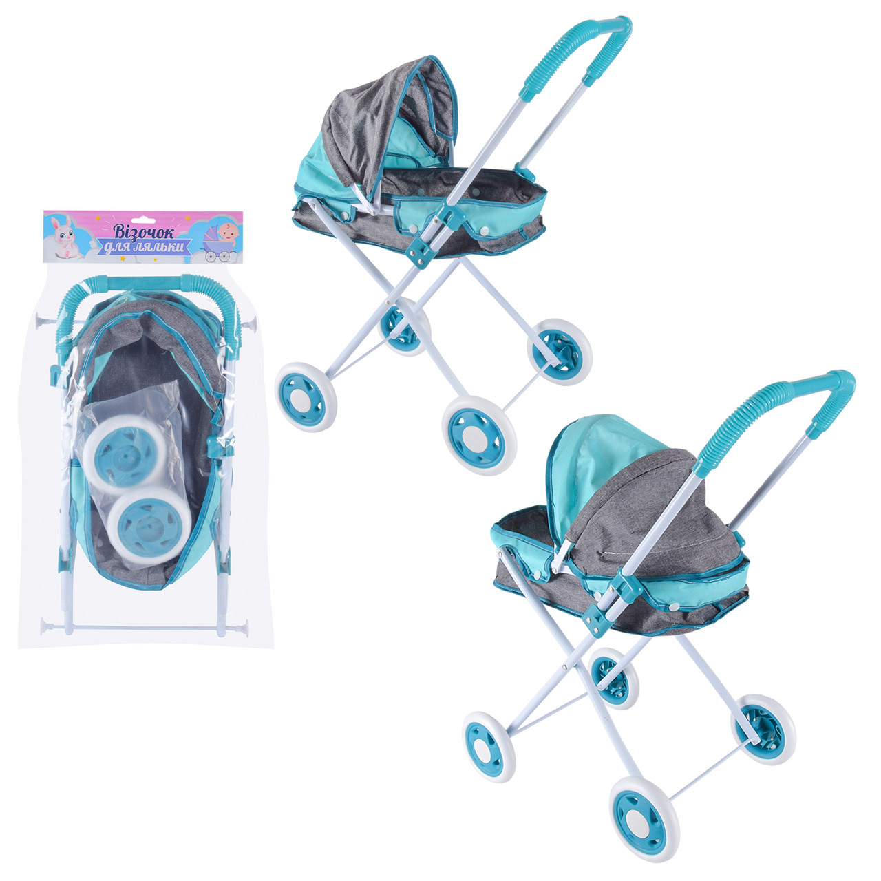 Коляска для ляльки 918D-15 зимова, розмір 364857 см, фото 1