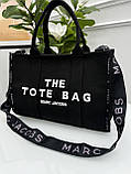 Сумка жіноча THE jacquard medium TOTE BAG текстиль чорний, фото 4
