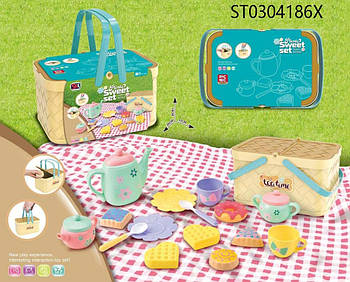 Набір для пікніка (чайний сервіз на 2 персони, солодощі, скатертина, кошик) SK54C