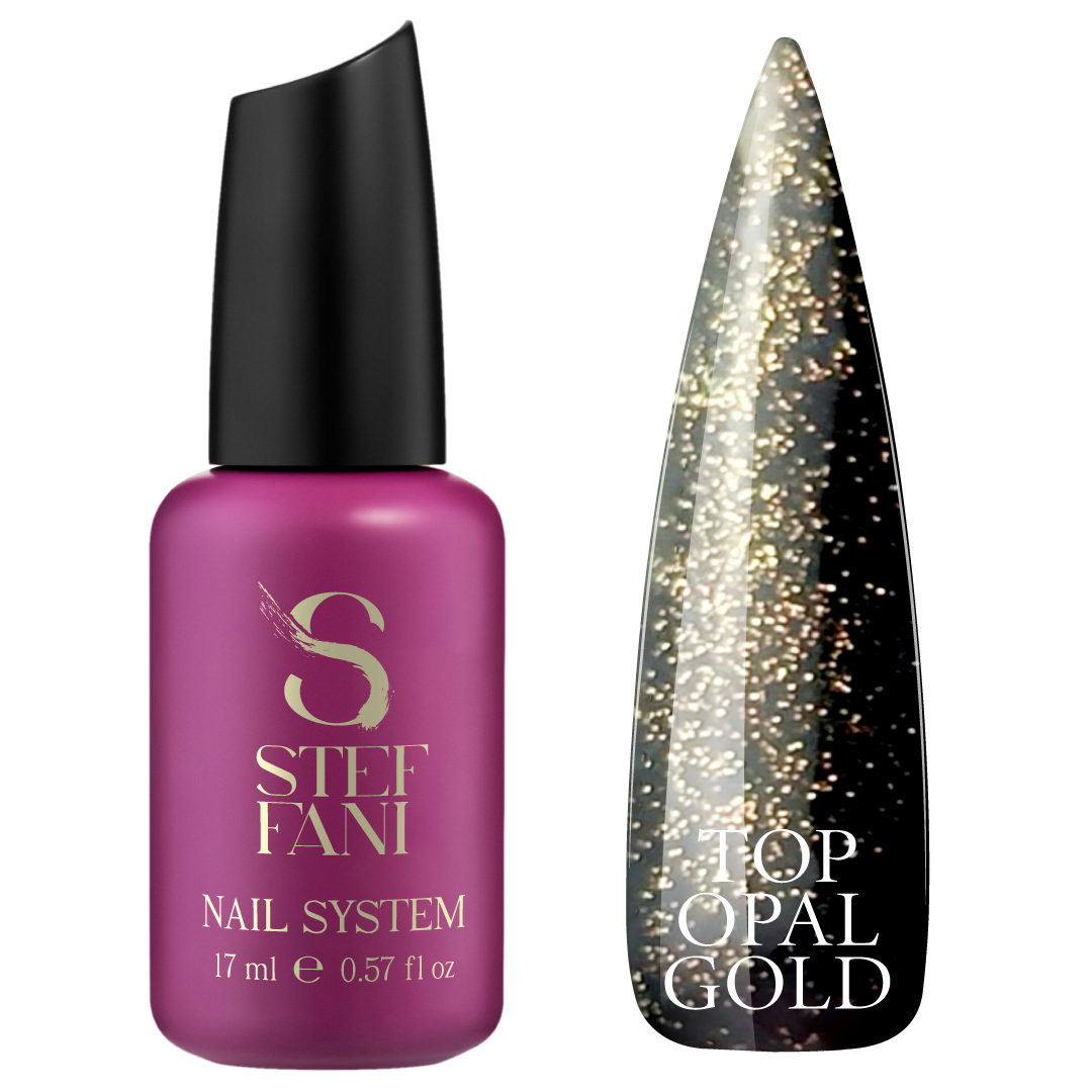 Декоративний топ для нігтів Steffani Top Opal Gold, 17 мл