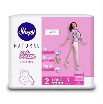 Прокладки гігієнічні  ультратонкі Sleepy Slim Long-2 №7 (280 mm)