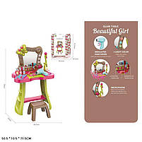 Набір стилістів 661-135 з трюмо, мікрофоном та феном на батарейках зі світлом та звуком, фото 2