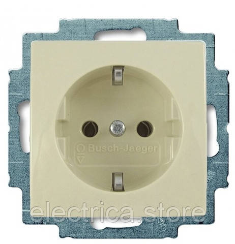 20 EUC-92-507 Розетка із заземленням Basic55 слонова кістка 2CKA002011A3857, фото 1