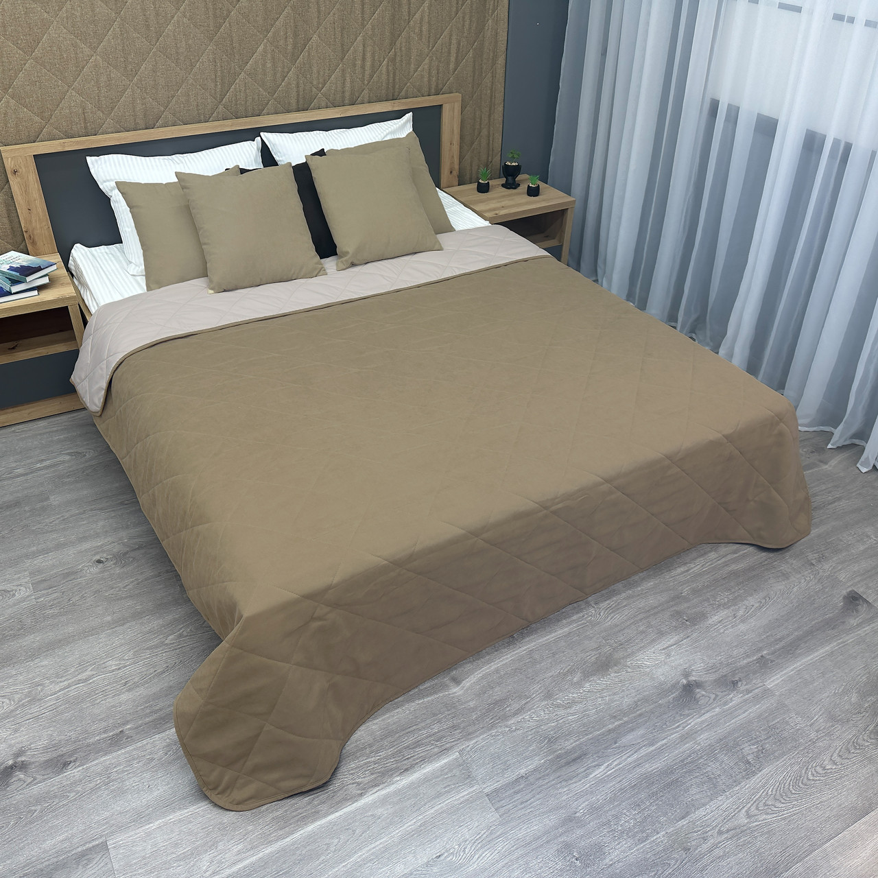 Покривало декоративне Decorator Sparta Diamond колір темно-бежевий