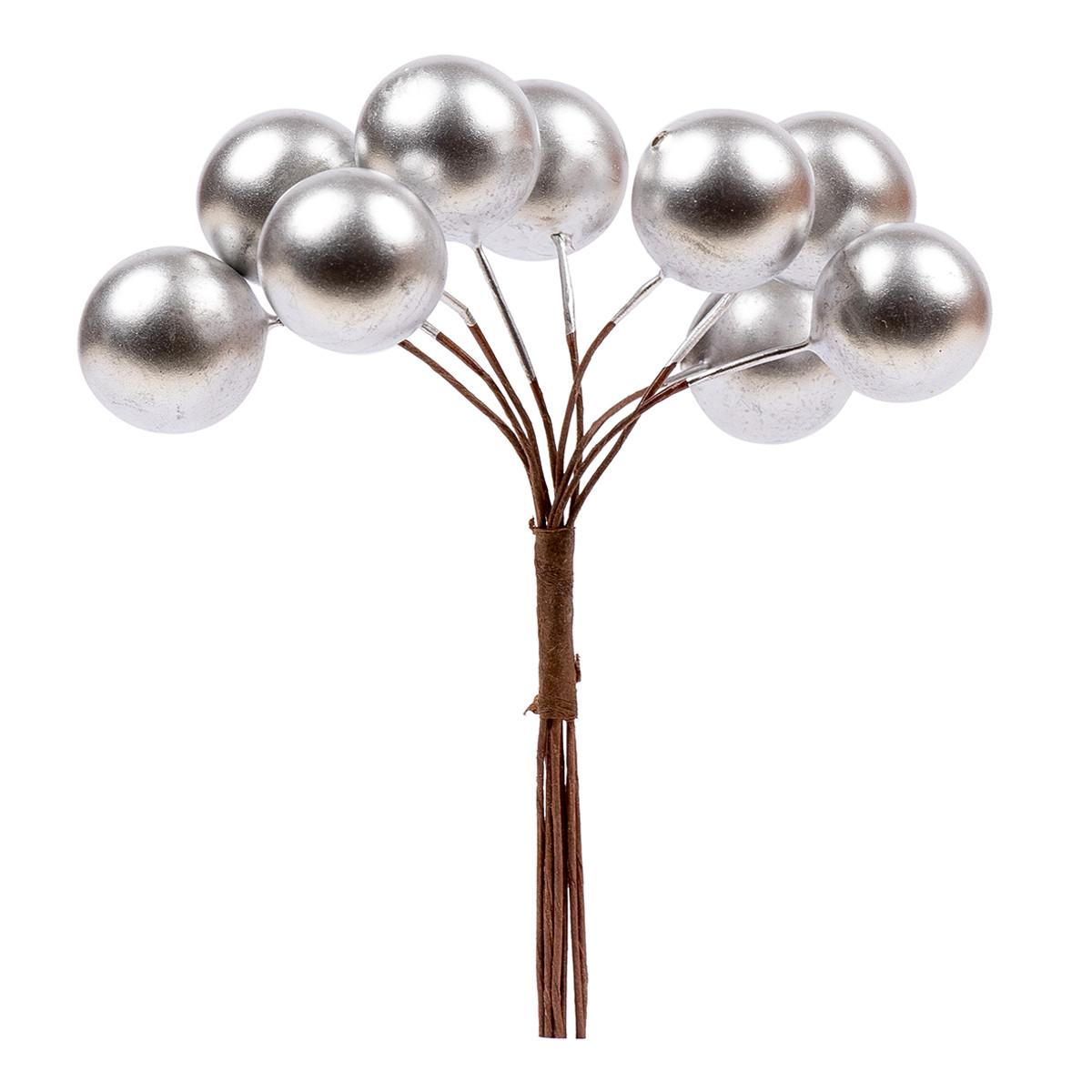 Ягоди декоративні Yes! Fun 17 мм, 9 шт/пучок, срібло, перламутр (974141), фото 1