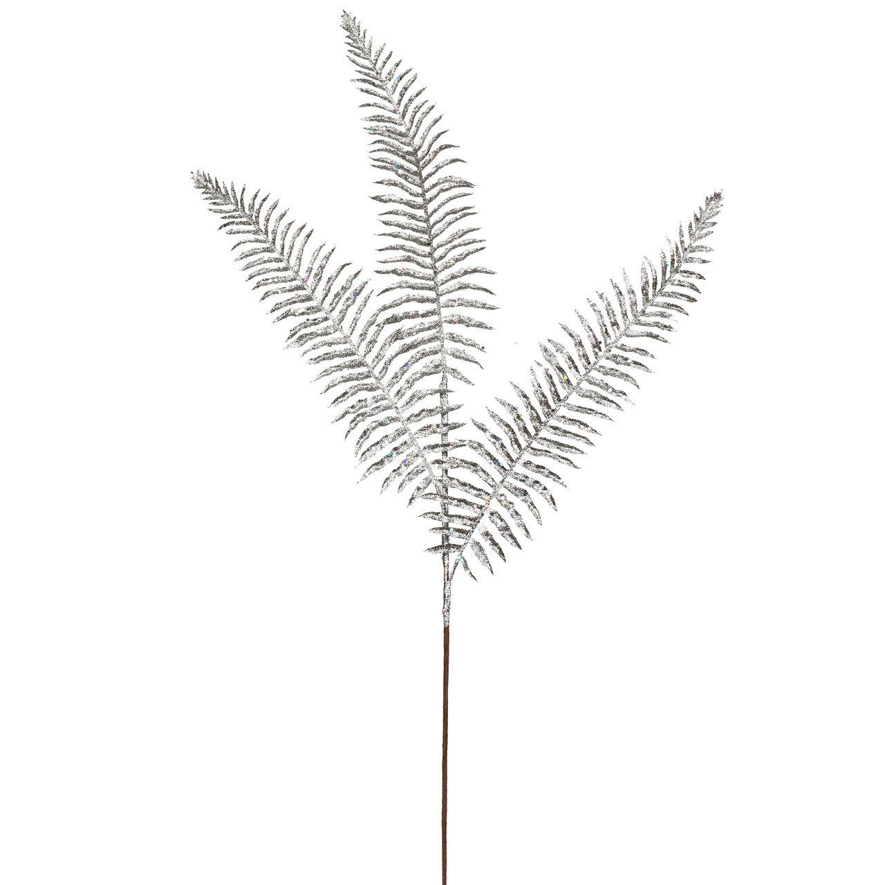 Гілка декоративна Yes Fun Папороть 83см срібло гліттер (973872), фото 1
