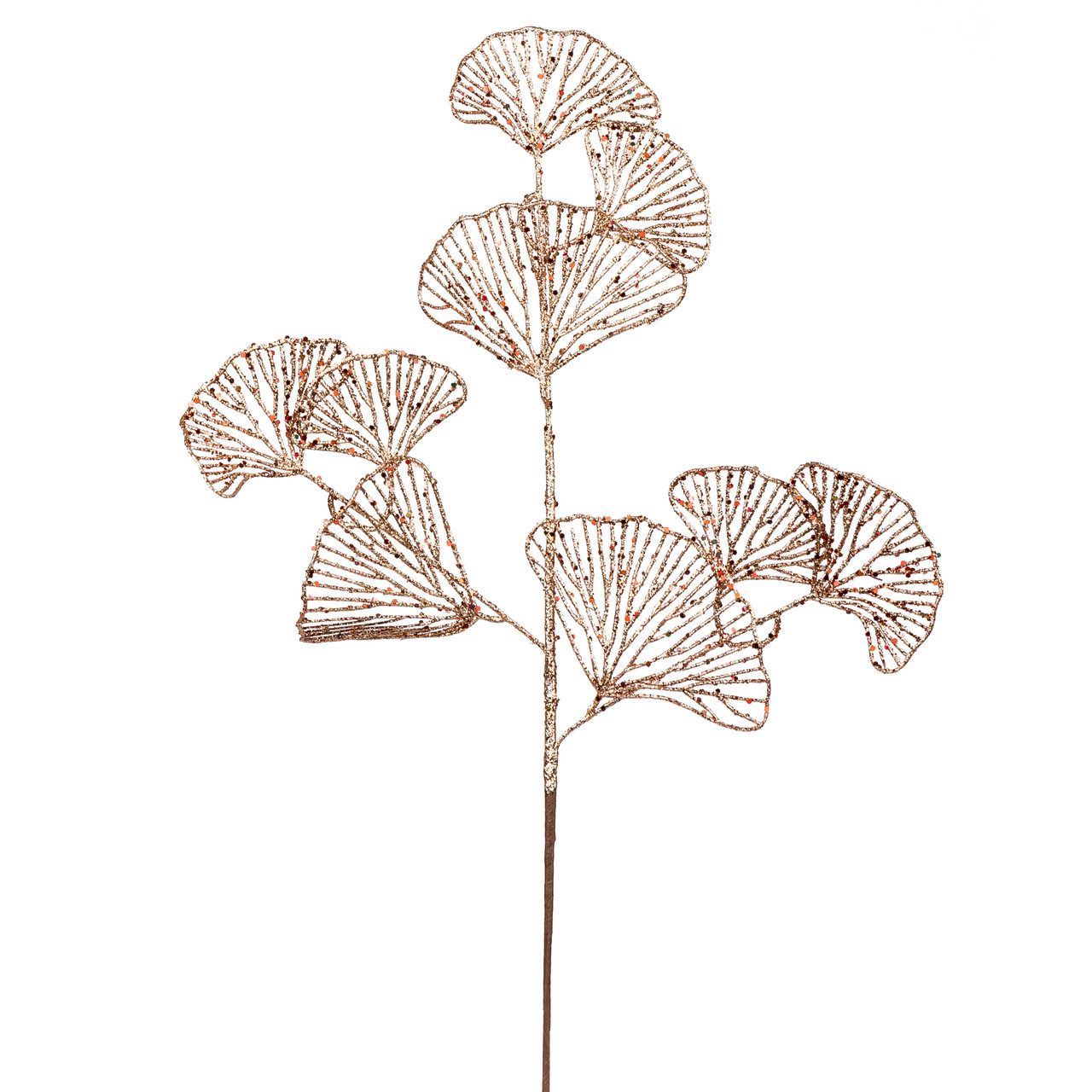 Гілка декоративна Yes Fun Лист Гінкго 62см золото гліттер (973881), фото 1