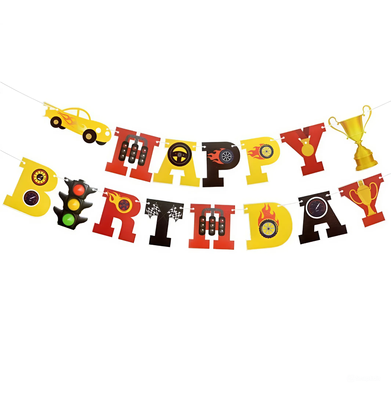 Гірлянда розтяжка Машинки Гран-Прі | Різнокольоровий