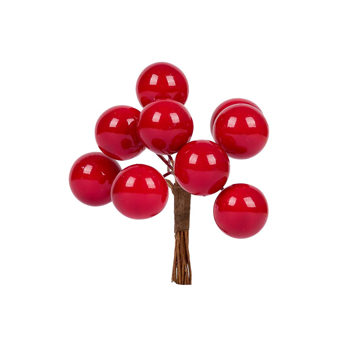 Ягоди декоративні Yes Fun 18мм 9 шт/пучок червоні глянець (973926), фото 1