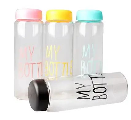 Пляшка №500-1  MY BOTTLE прозора пл. 500мл для води з кольором.