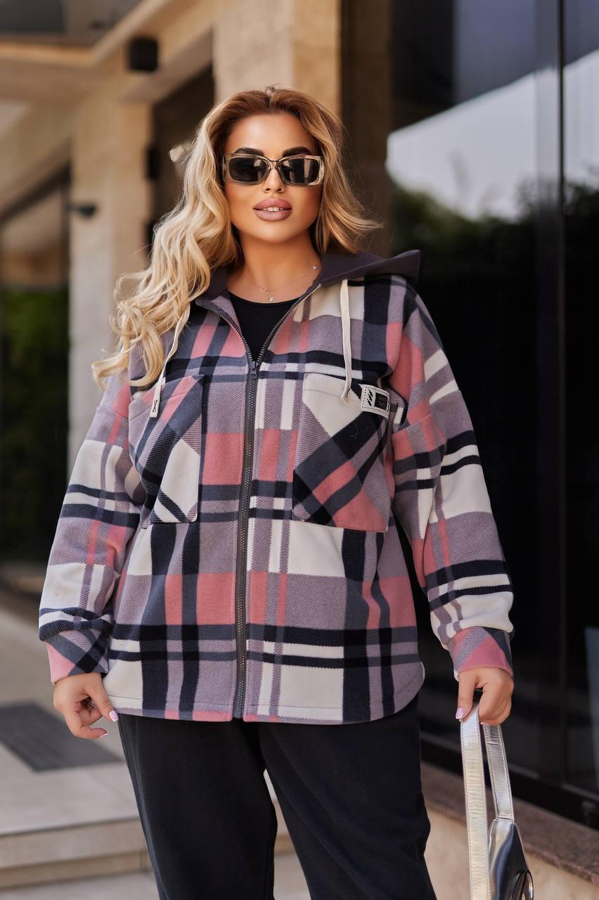 Сорочка жіноча в клітку на флісі