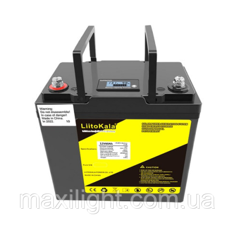 Акумулятор LiitoKala LiFePO4 12V60Ah+LCD. Повністю робочий АКБ з непрацюючим екраном LCD, фото 1