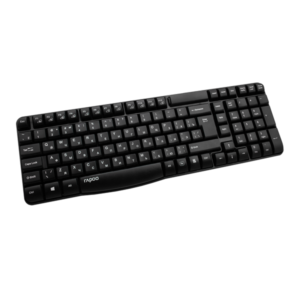 Клавіатура Rapoo E1050 wireless Black чорна, класична, радіо інтерфейс, бездротова