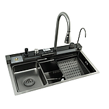 Мийка Handmade MONRO 8045 (3/1.0/220) багатофункціональна з нержавіючої сталі Вlack Satin, фото 2