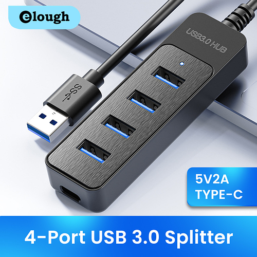 Высокоскоростной USB HUB разветвитель на 4 порта USB 3.0 и Type-C порт ...