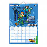 Календар-планер настінний, розклад на місяць Yes Minecraft на 2025 р(270256), фото 4