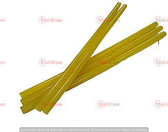 12-00-22. Термоклей діаметр 7 мм, довжина — 200 мм, жолто-матовий, в пакованні 1 кг