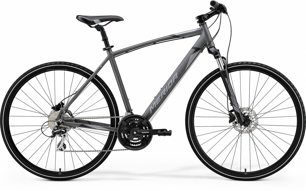 Велосипед гібридний 28" Merida CROSSWAY 20-D (2021) silk anthracite(grey/black), фото 1