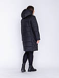 Жіночий чорний пуховик без хутра з капюшоном від виробника., фото 3