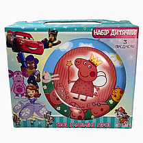 Набір дитячого посуду Свинка Пеппа 3 предмета склокераміка від 2х років, фото 2