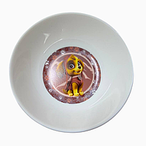 Набір дитячого посуду Щенячий патруль рожевий 3 предмети склокераміка від 2х років, фото 4