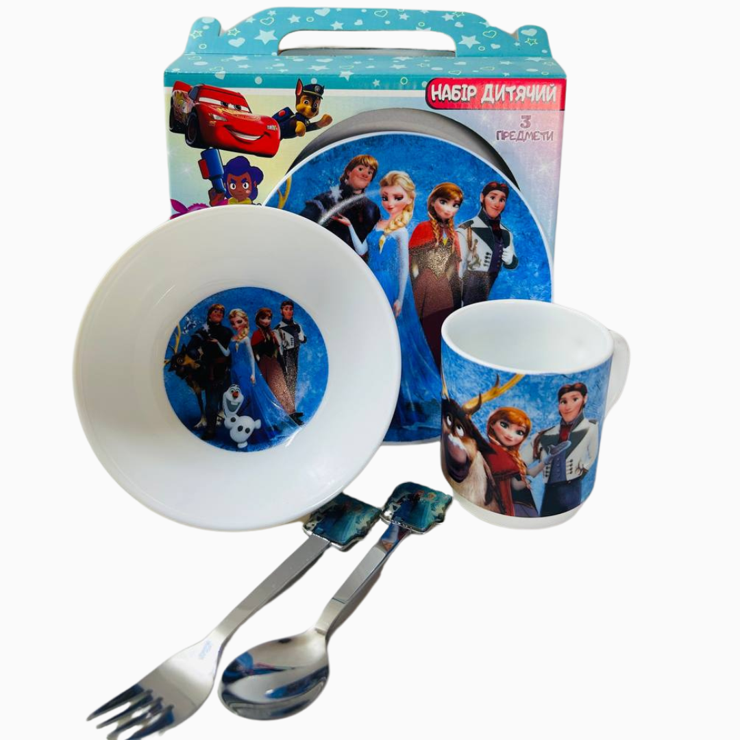 Набір дитячого посуду Холодне серце 5 предметів склокераміка від 2х років