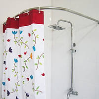 Карниз кутовий для ванної кімнати 022А 1,2*1,2 м Хром