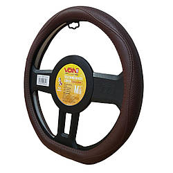 Авто чохол керма 37-39 см коричневий один шов кожа VOIN