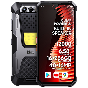 Протиударний телефон захищений смартфон iHunt Titan Music P22000 ULTRA – 12000 м/Аг, 16/256 Гб, IP68, камера нічного бачення