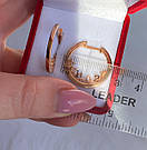 Срібні сережки-конго в позолоті "Орігамі" - без каміння, фото 4