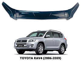 Дефлектор капота (мухобійка) для Toyota RAV-4 2006-2009 на скотче (DEFL) Довга