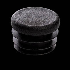 Заглушка D-40 кругла чорна пластикова для труб діаметр 40 мм внутрішня плоска