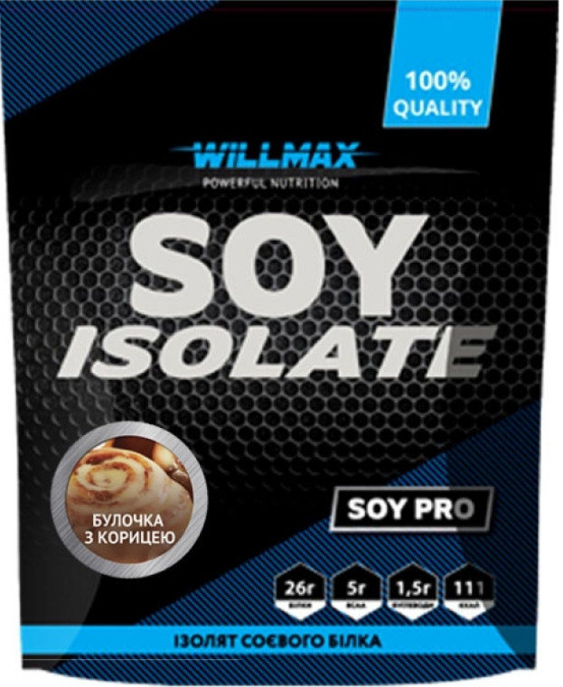 Вегетарианский протеин  Willmax Soy Isolate 900 г булочка з корицею