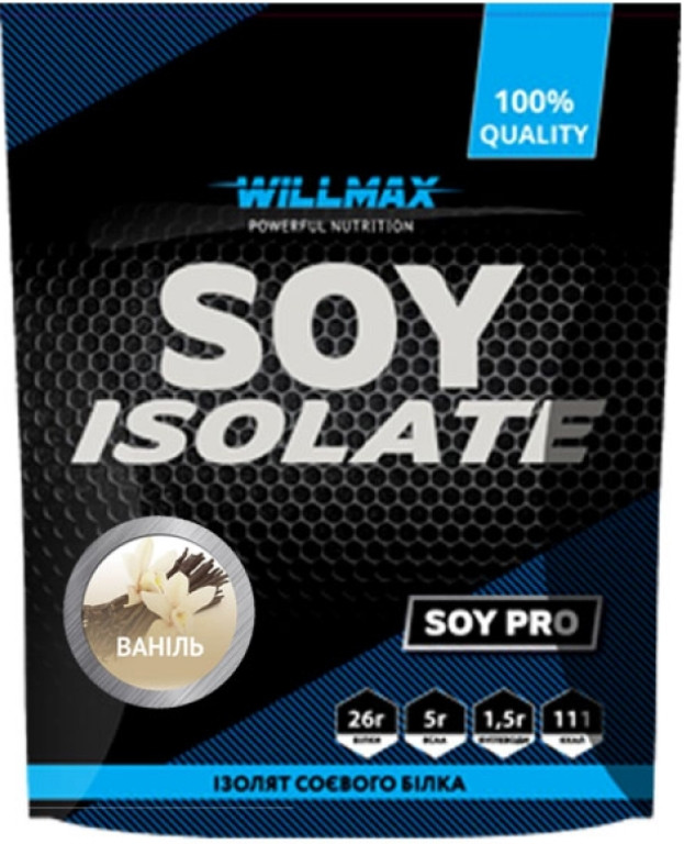 Рослинний білок для м'язів Willmax Soy Isolate 900 г ваніль