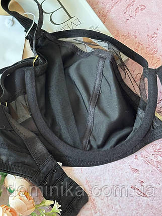 85/90C Бюстгальтер з елементами сіточки, на чашку C чорний, фото 2