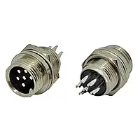 Роз'єм MIC 336 mini "штекер", монтажний, 6pin, діам.-12 мм