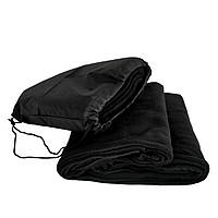 Туристичний плед Tactico 145*200 чорний - ковдра для кемпінгу та туризму у чохлі