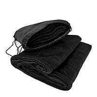 Туристичний плед Tactico 145*200 чорний - ковдра для кемпінгу та туризму у чохлі