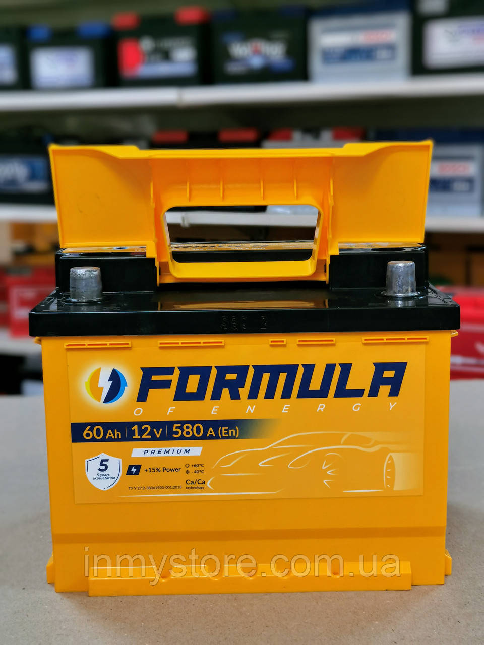 Акумулятор автомобільний 6CT-60 FORMULA Premium 60Ah-12V (242х175х190), (+ ліворуч), EN580, фото 1