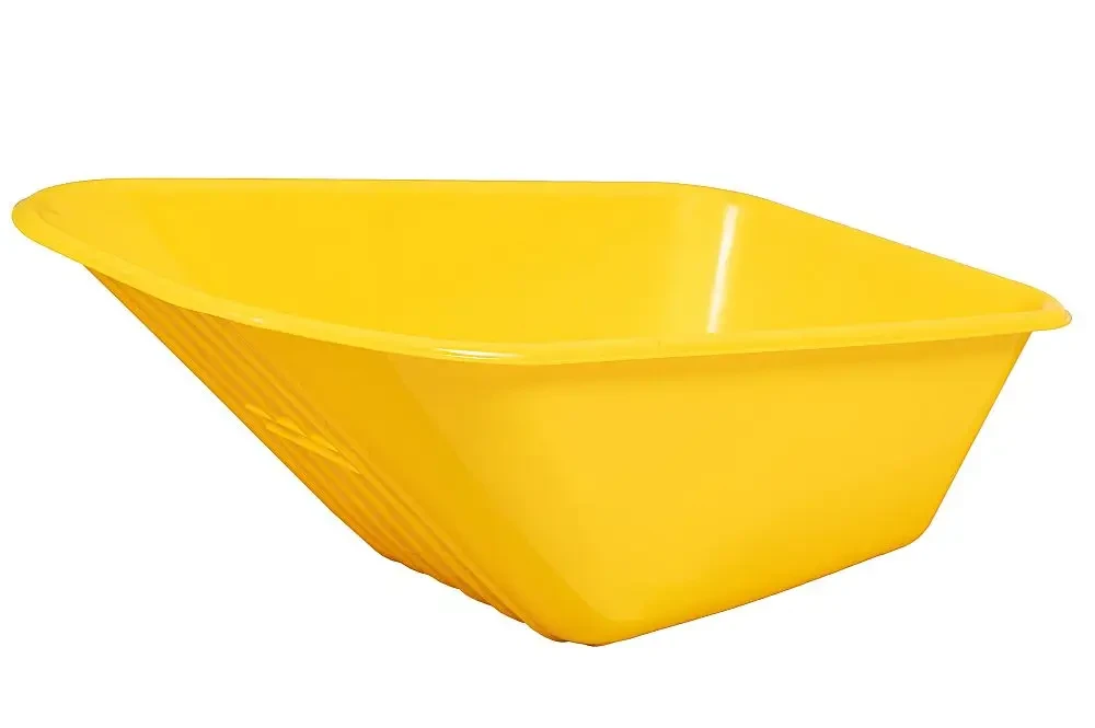 Кузов для тачки BudmonsteR 01-065, жовтий пластиковий без отворів, 90 л, фото 1