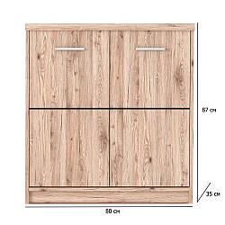 Комод у кімнату підлітка Шанталь KOM2D 80 см дуб санремо дводверний світлий в еко стилі