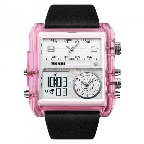 Чоловічий годинник з комбінованою індикацією Skmei 2020PK Pink-Transparent